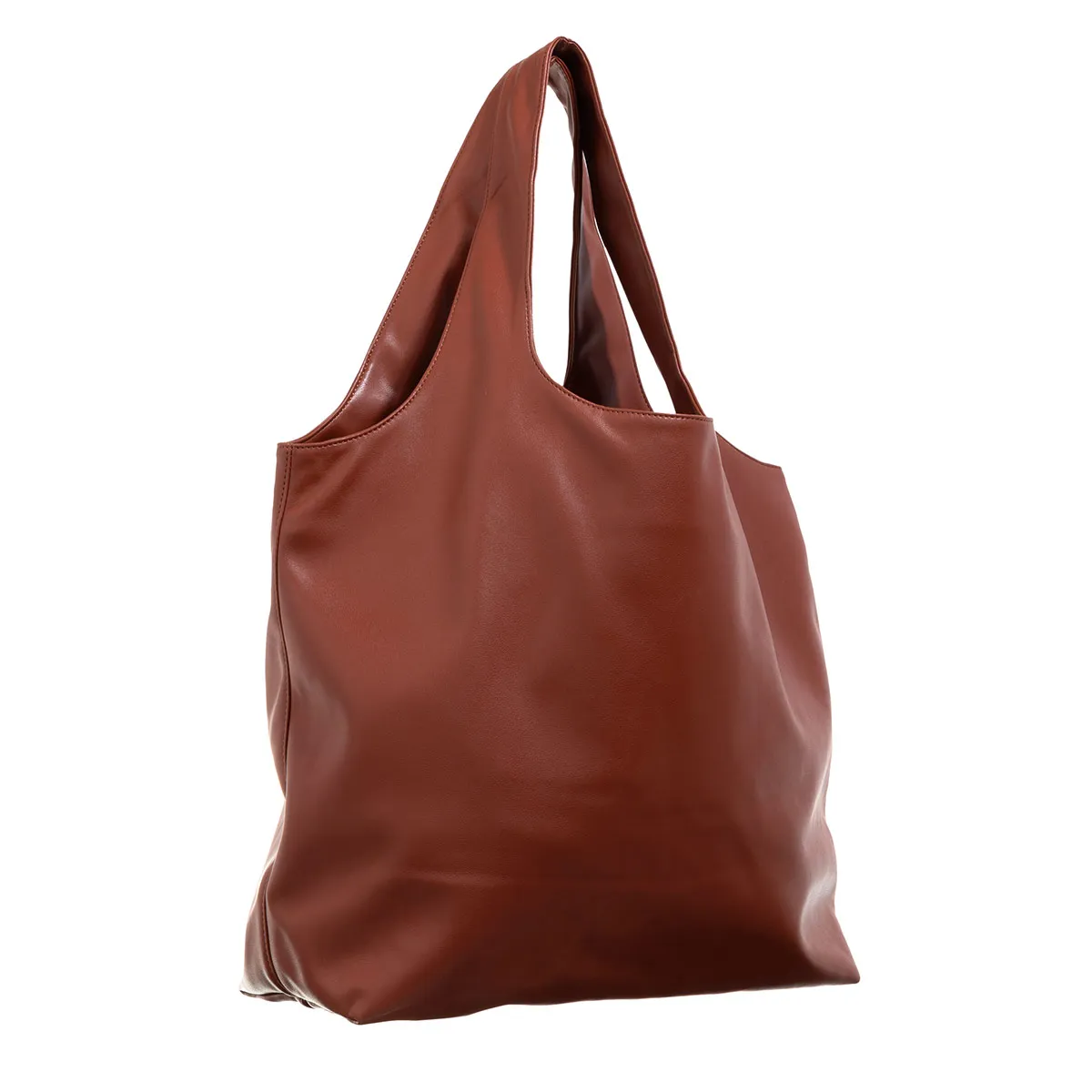 Schlichte braune Leder-Tragetasche
