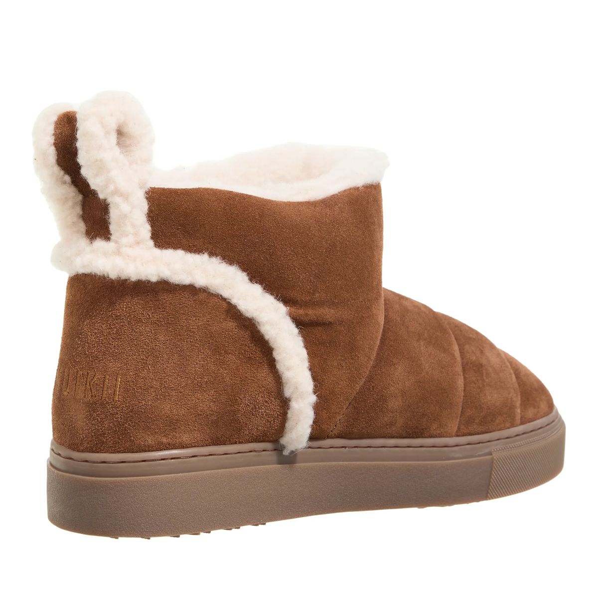 Wildleder Shearling-Besatz Slip-On Stiefel