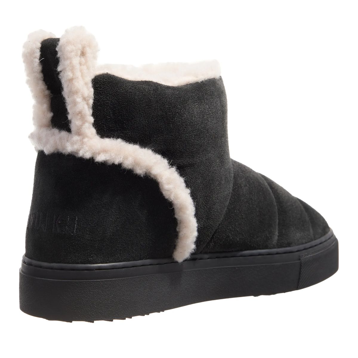 Schwarze Winterstiefel mit Shearling-Besatz