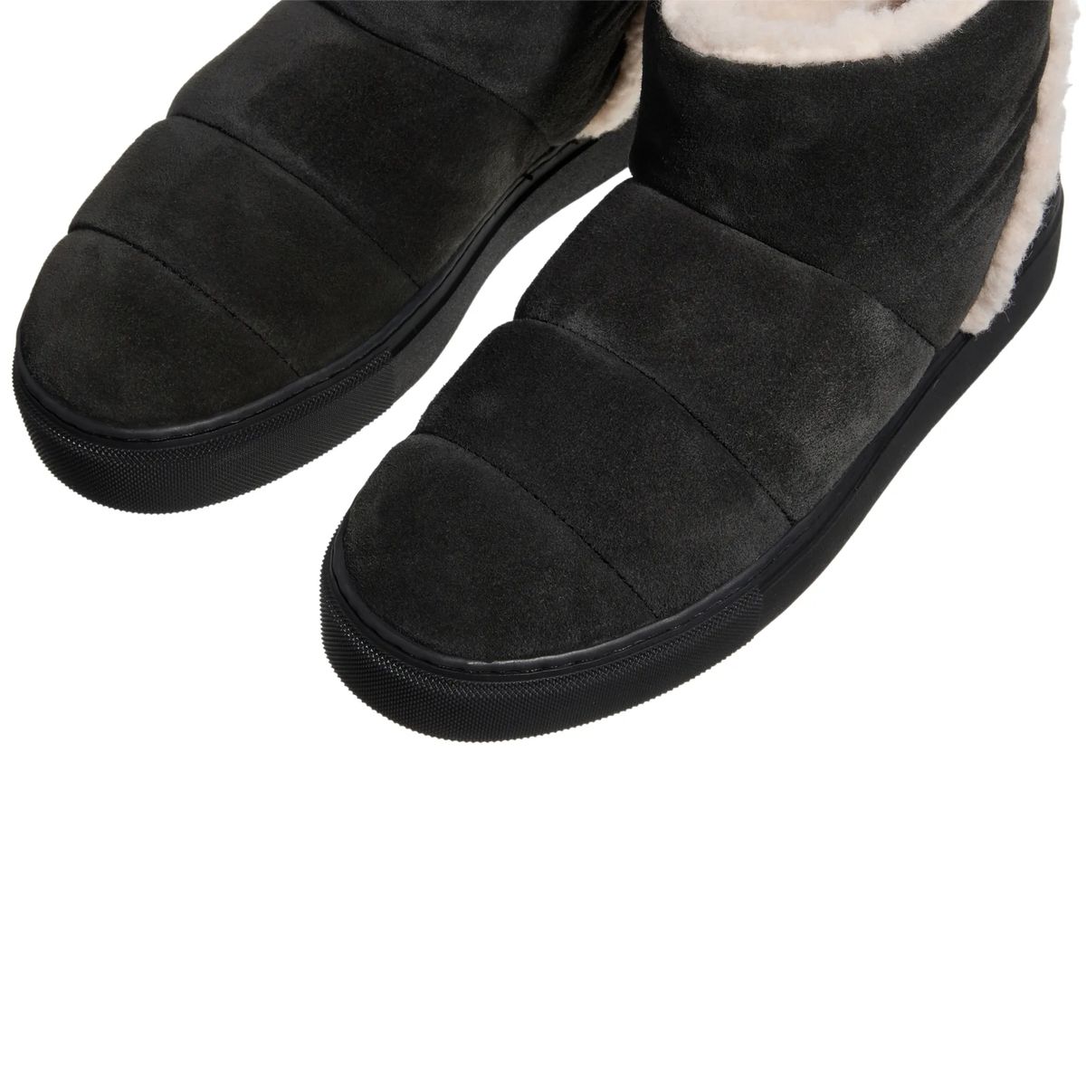 Schwarze Winterstiefel mit Shearling-Besatz