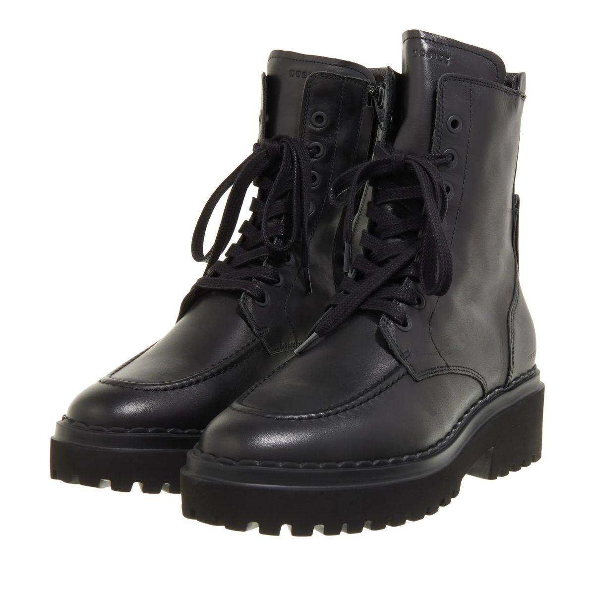 Schwarze Schnürstiefelette aus Leder