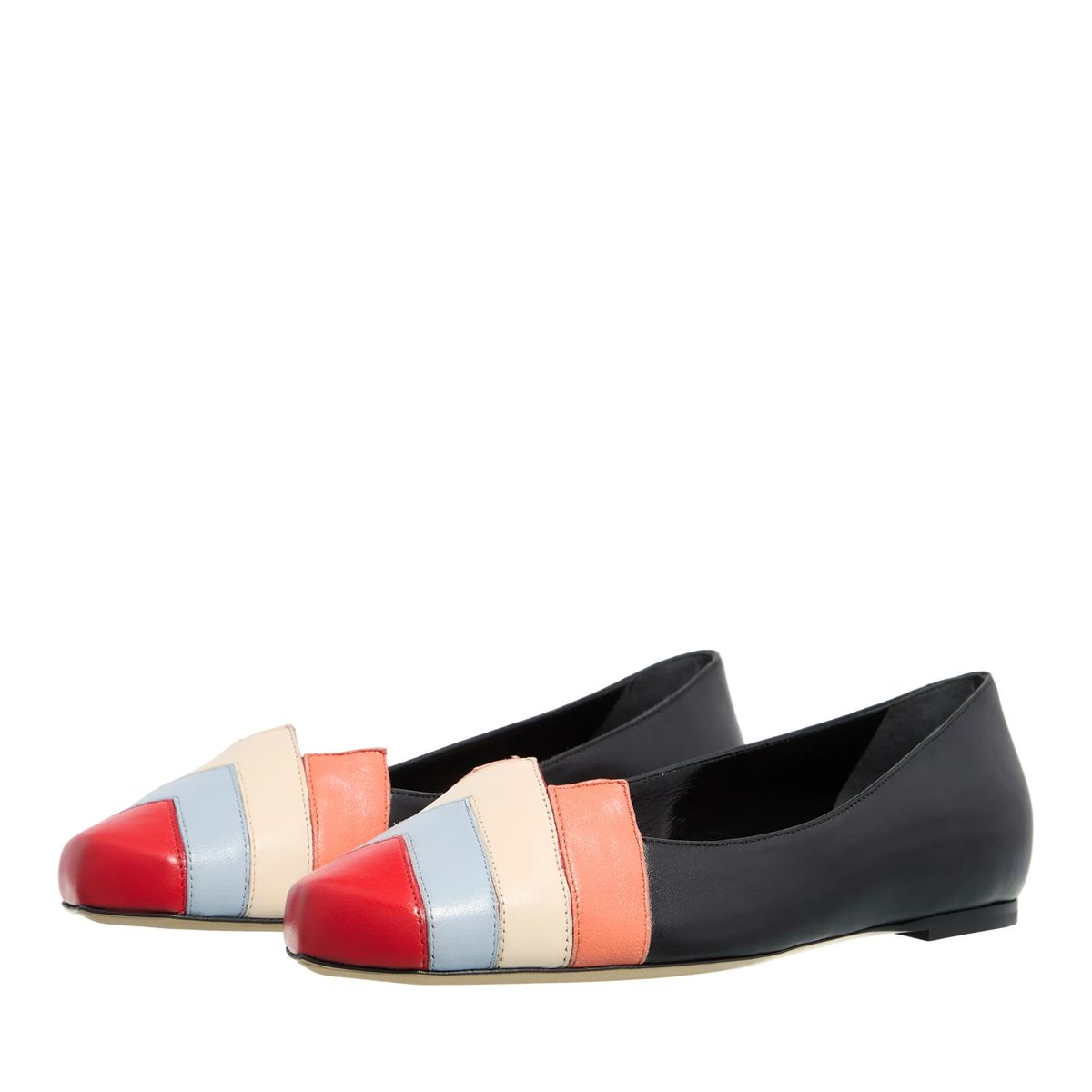 Farbblock Ballerinas aus Leder