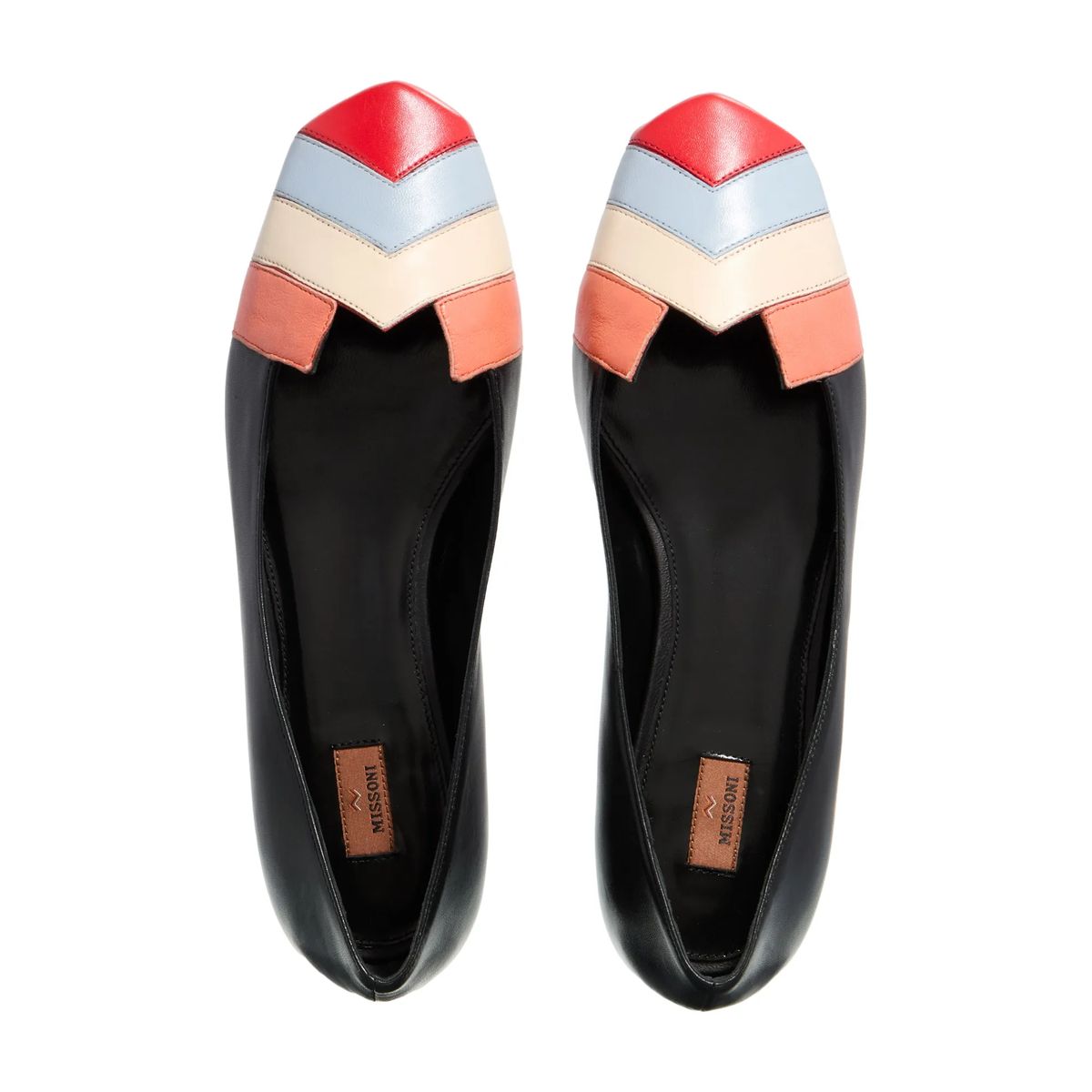 Farbblock Ballerinas aus Leder
