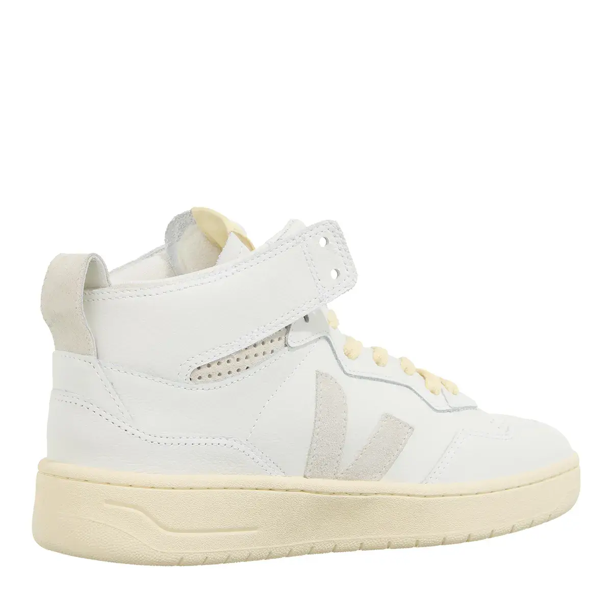 Leder-Sneakers mit hohem Schaft und Knöchelriemen