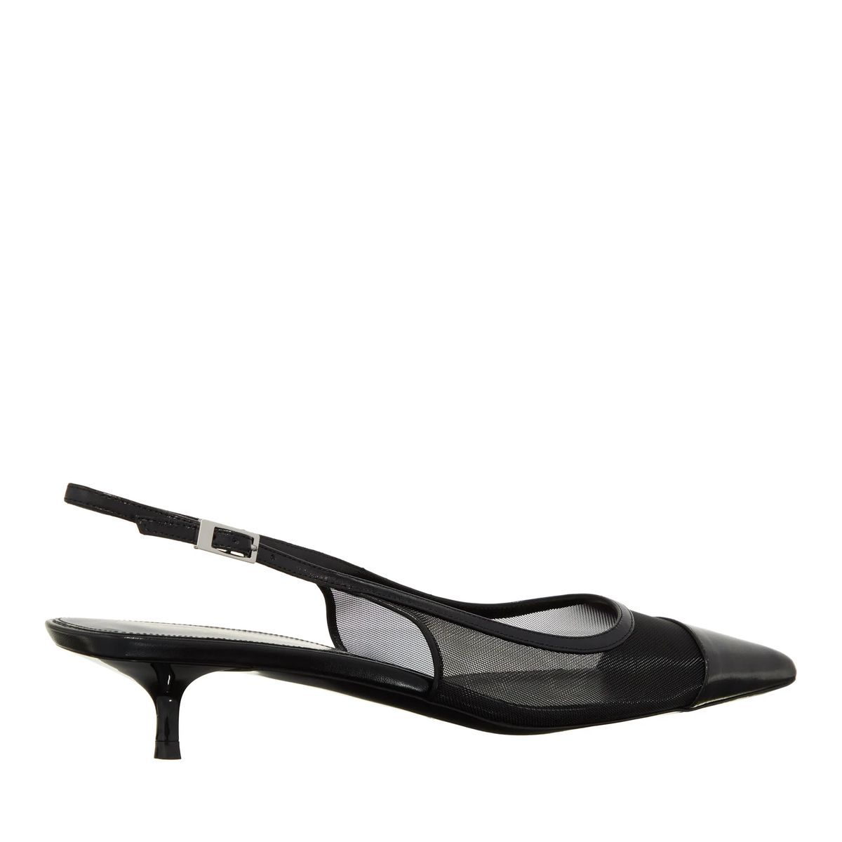 Mesh Slingback Kitten Heels