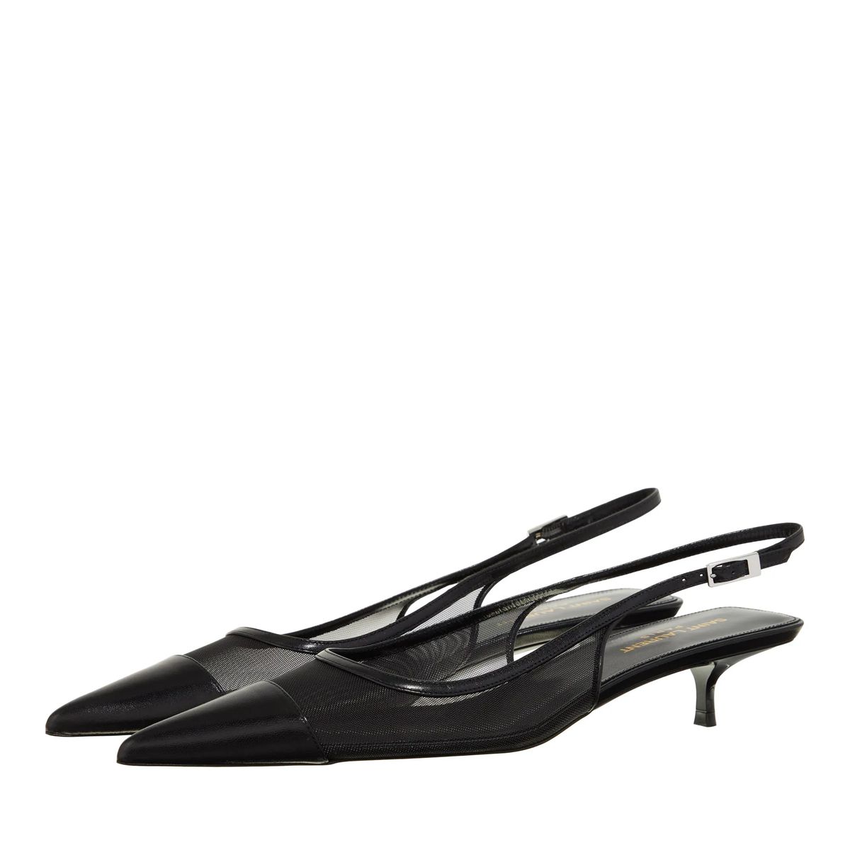 Mesh Slingback Kitten Heels