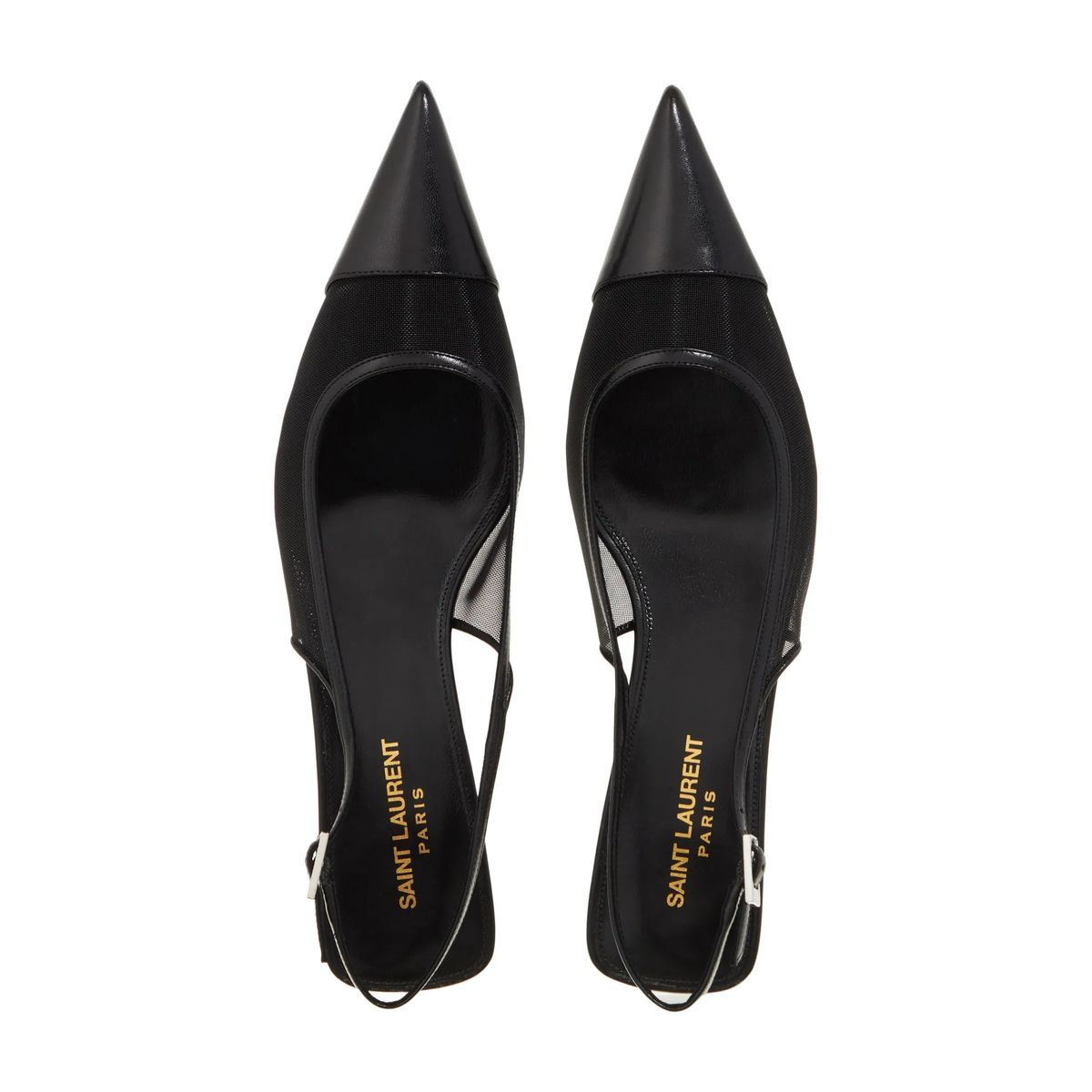 Mesh Slingback Kitten Heels
