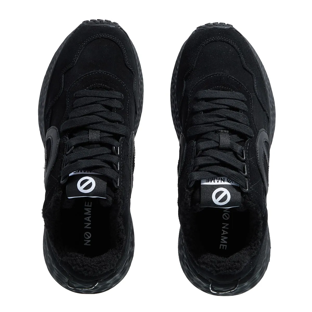 Schwarzer Wildleder Plateau Low-Top Sneaker