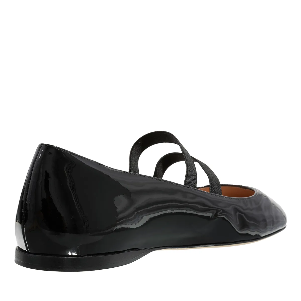 Ballerina aus Lackleder mit Riemen