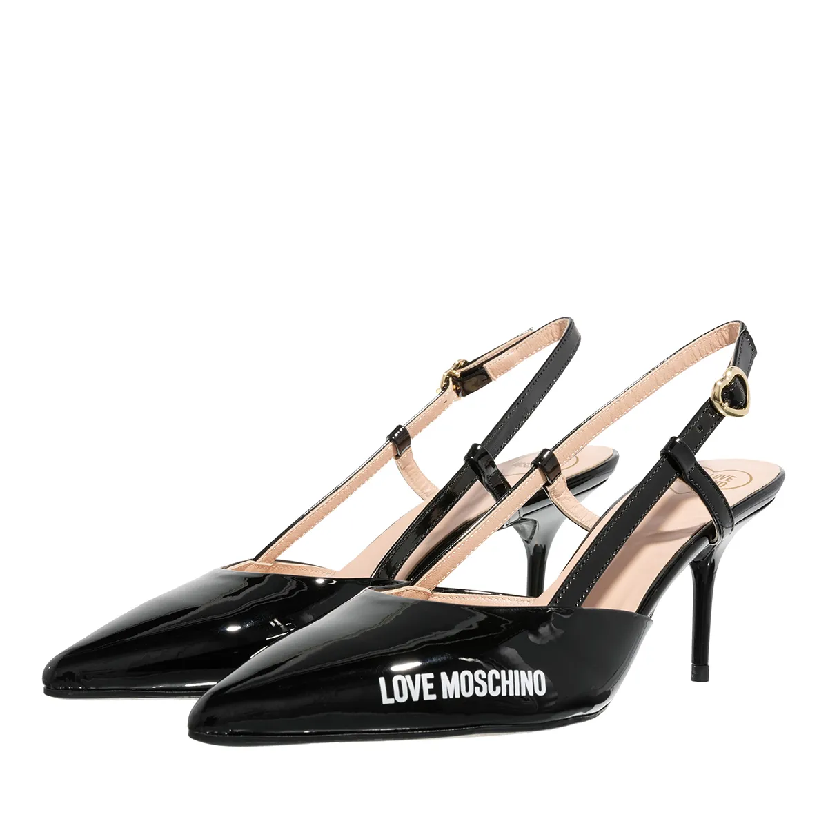 Slingback Kitten Heels aus Lackleder