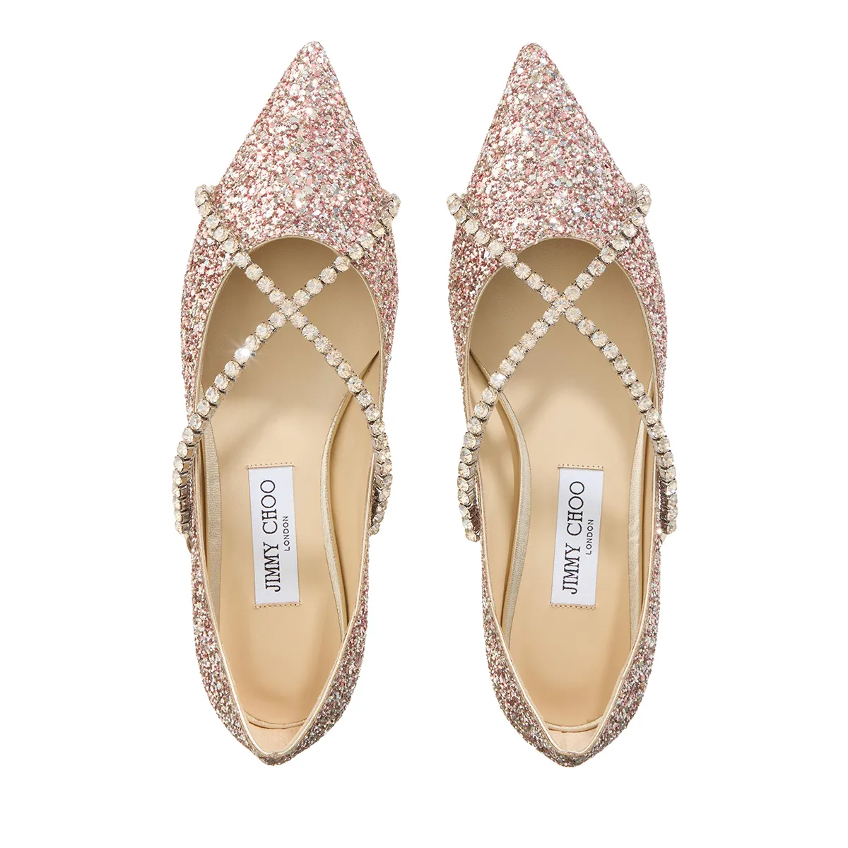 Glitzer Ballerinas mit spitzer Zehe