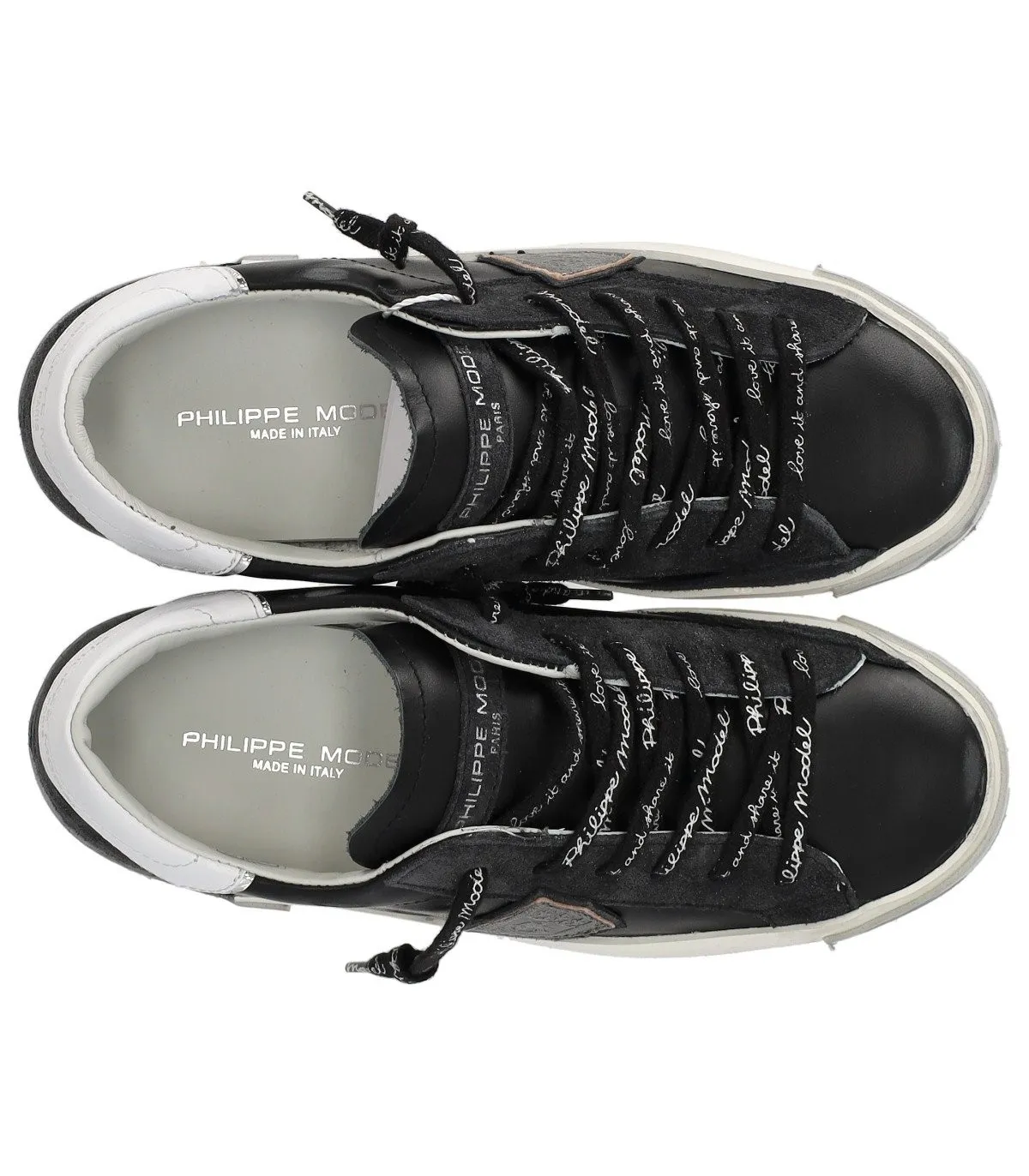 Schwarze Leder-Sneakers