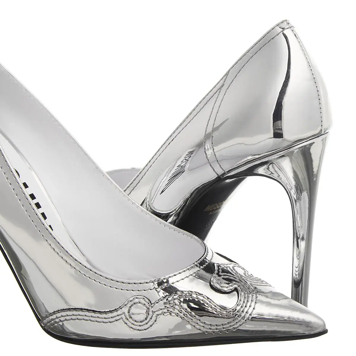 Metallische spitze Stiletto-Pumps