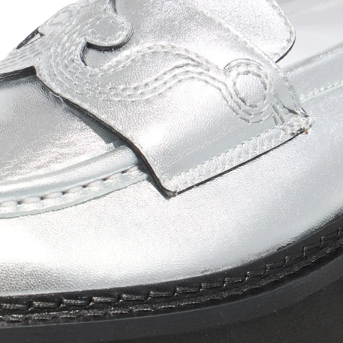 Silberne Metallic Plateau Loafer