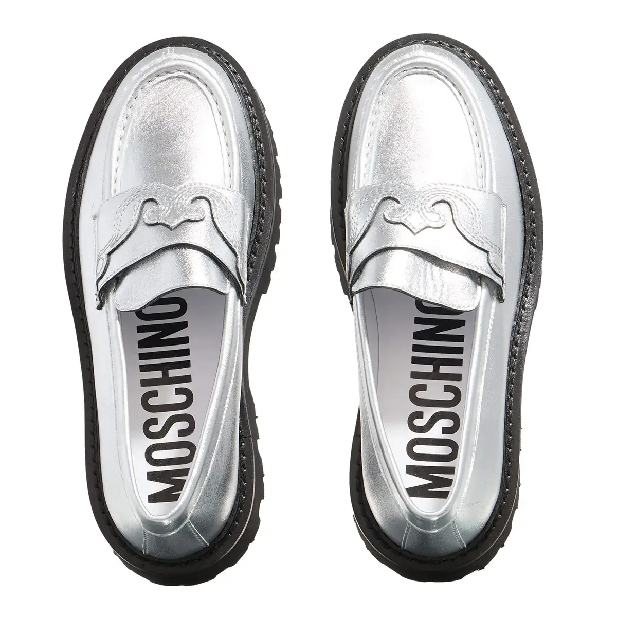 Silberne Metallic Plateau Loafer