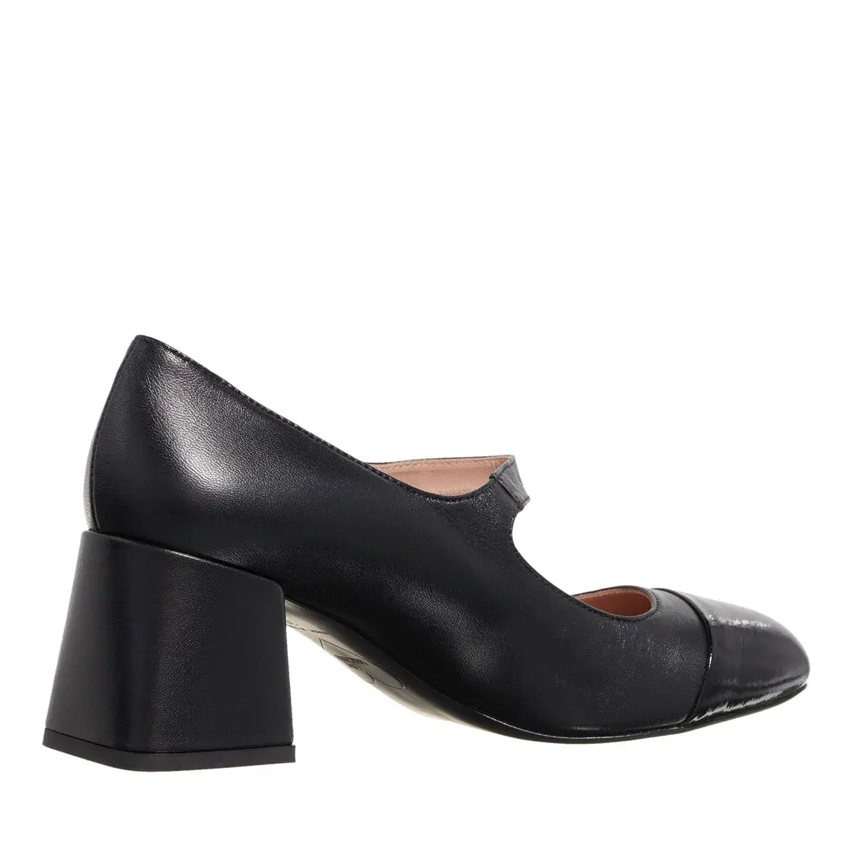 Schwarze Mary Jane Pumps mit Blockabsatz
