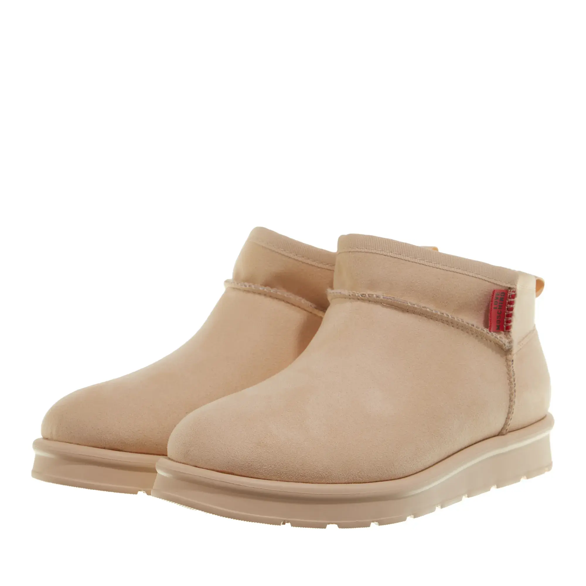Stiefeletten aus beigem Wildlederimitat