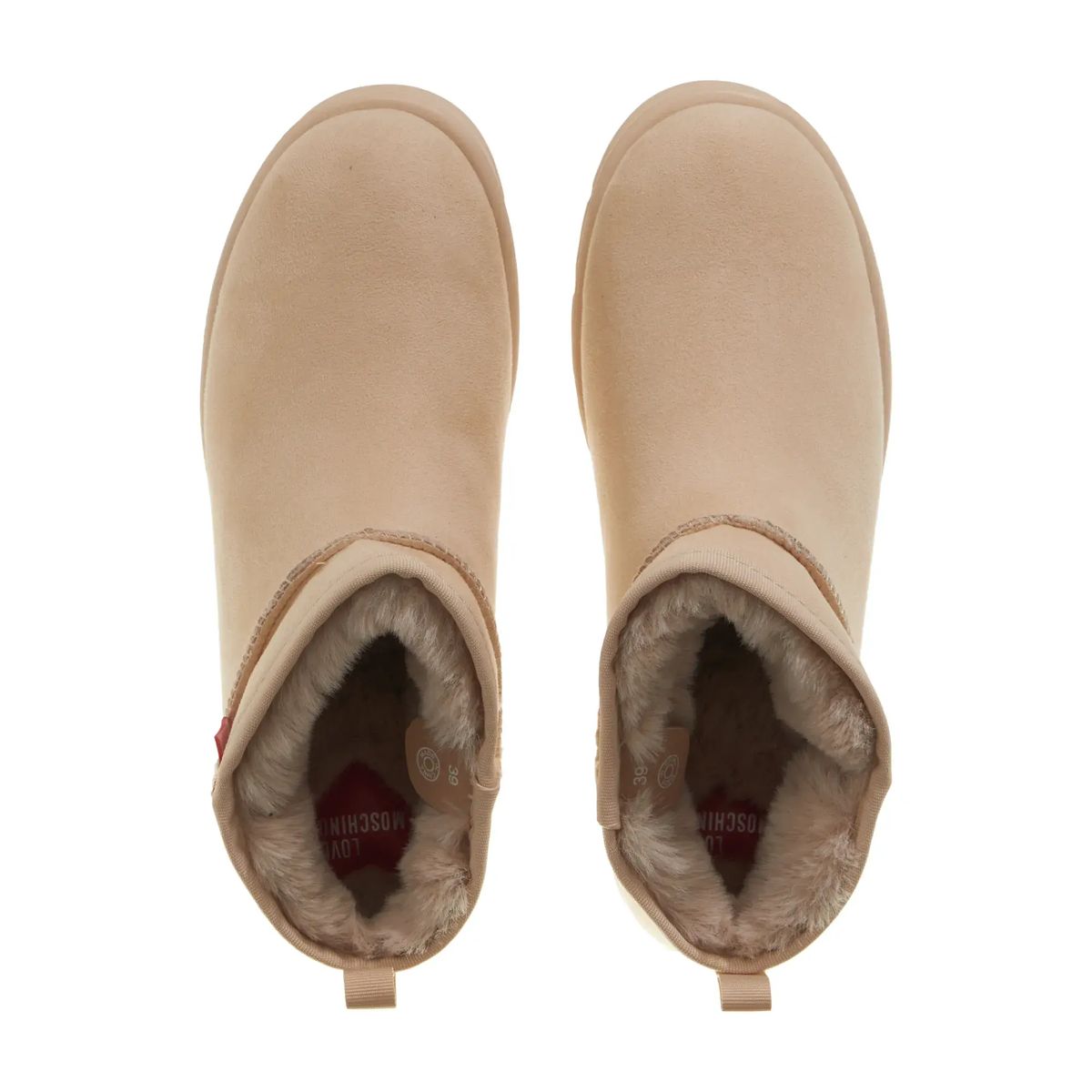 Stiefeletten aus beigem Wildlederimitat