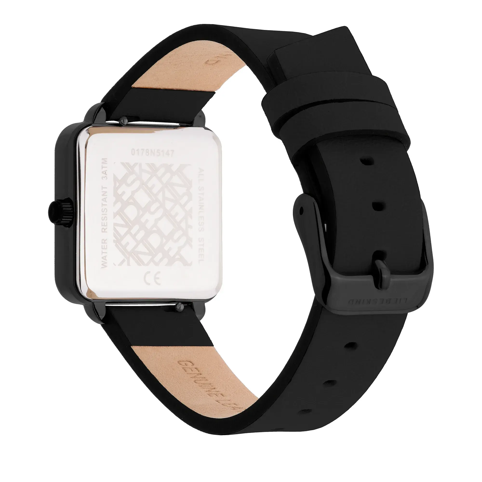 Eckige Minimalistische Damenuhr mit Lederarmband