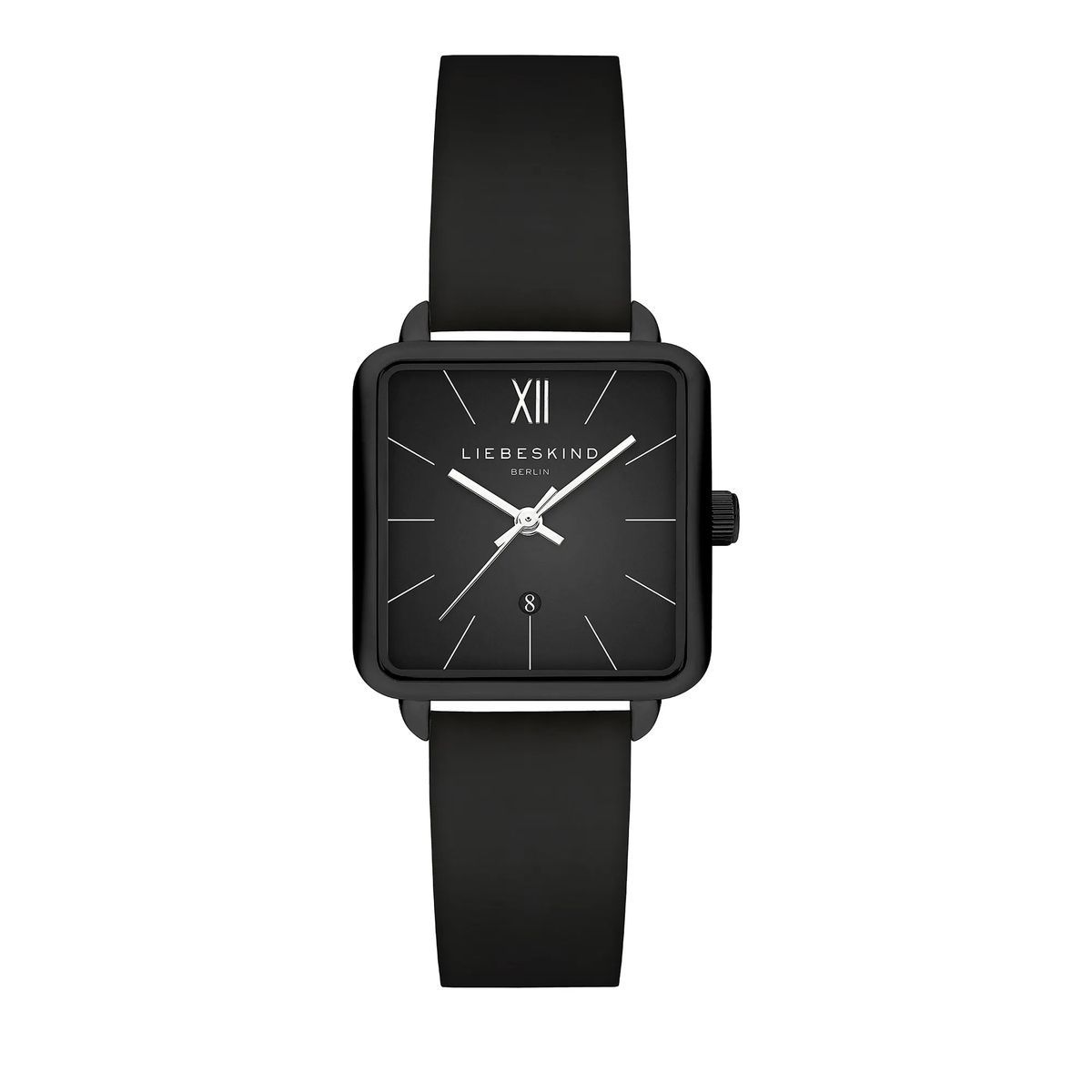 Eckige Minimalistische Damenuhr mit Lederarmband