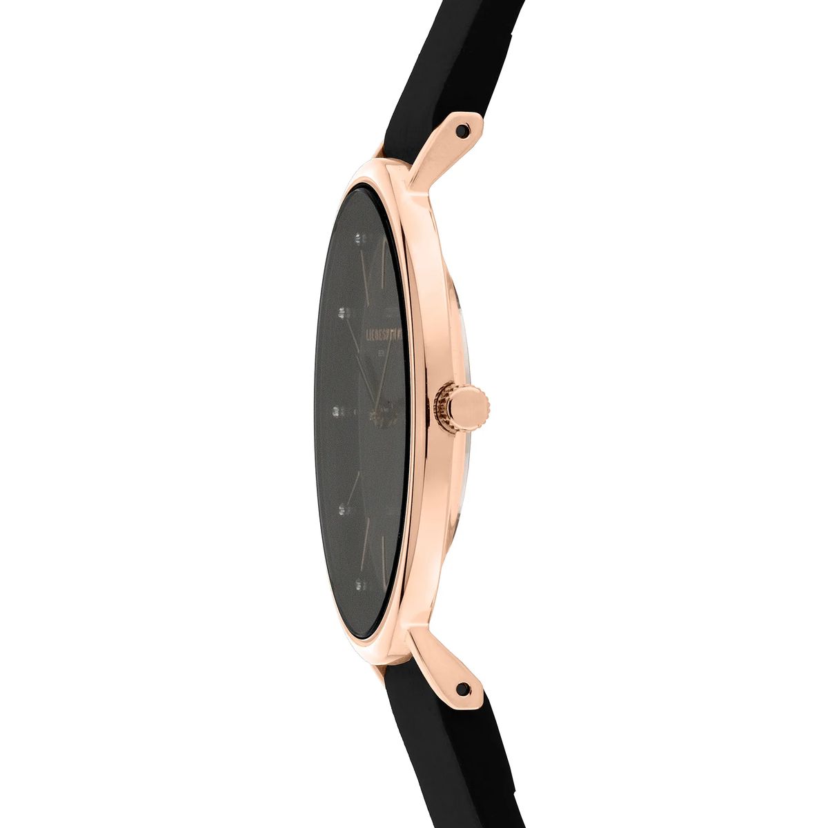 Minimalistische Uhr mit schwarzem Lederarmband
