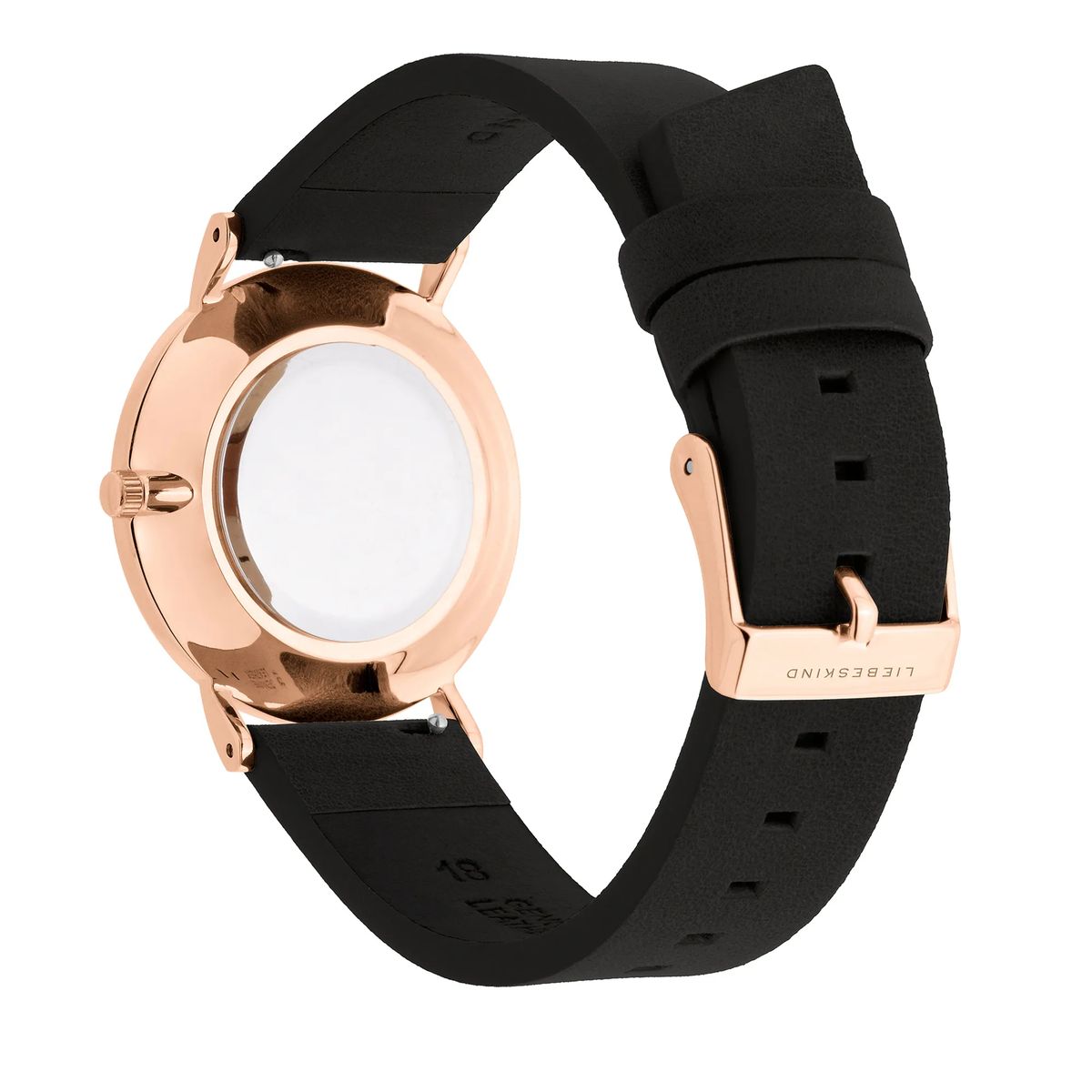 Minimalistische Schwarze und Roségoldene Uhr
