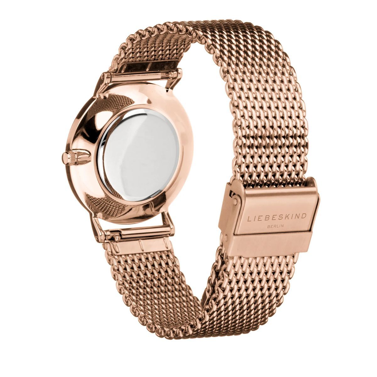 Minimalistische Roségold Mesh Uhr