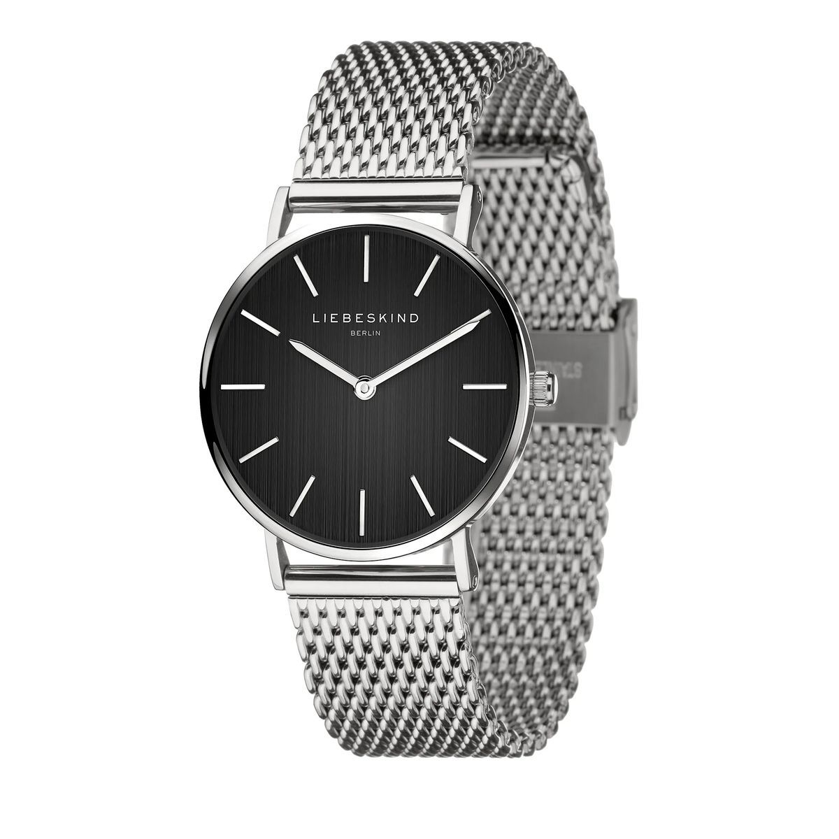 Minimalistische skandinavische Armbanduhr mit Mesh-Armband