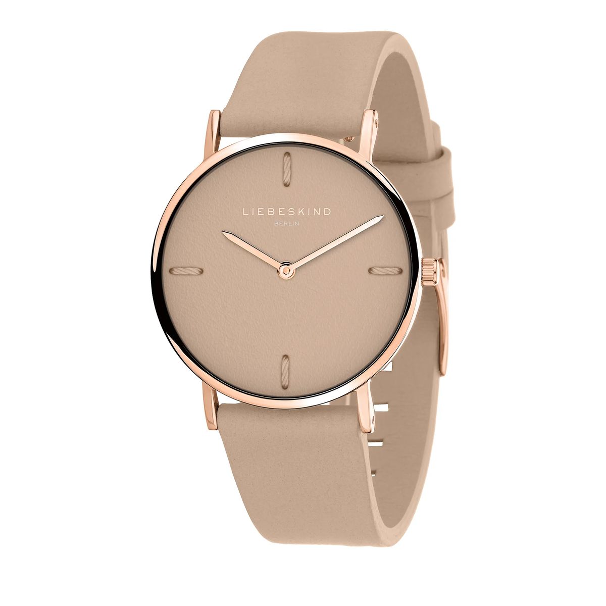 Minimalistische Damenuhr mit Lederarmband