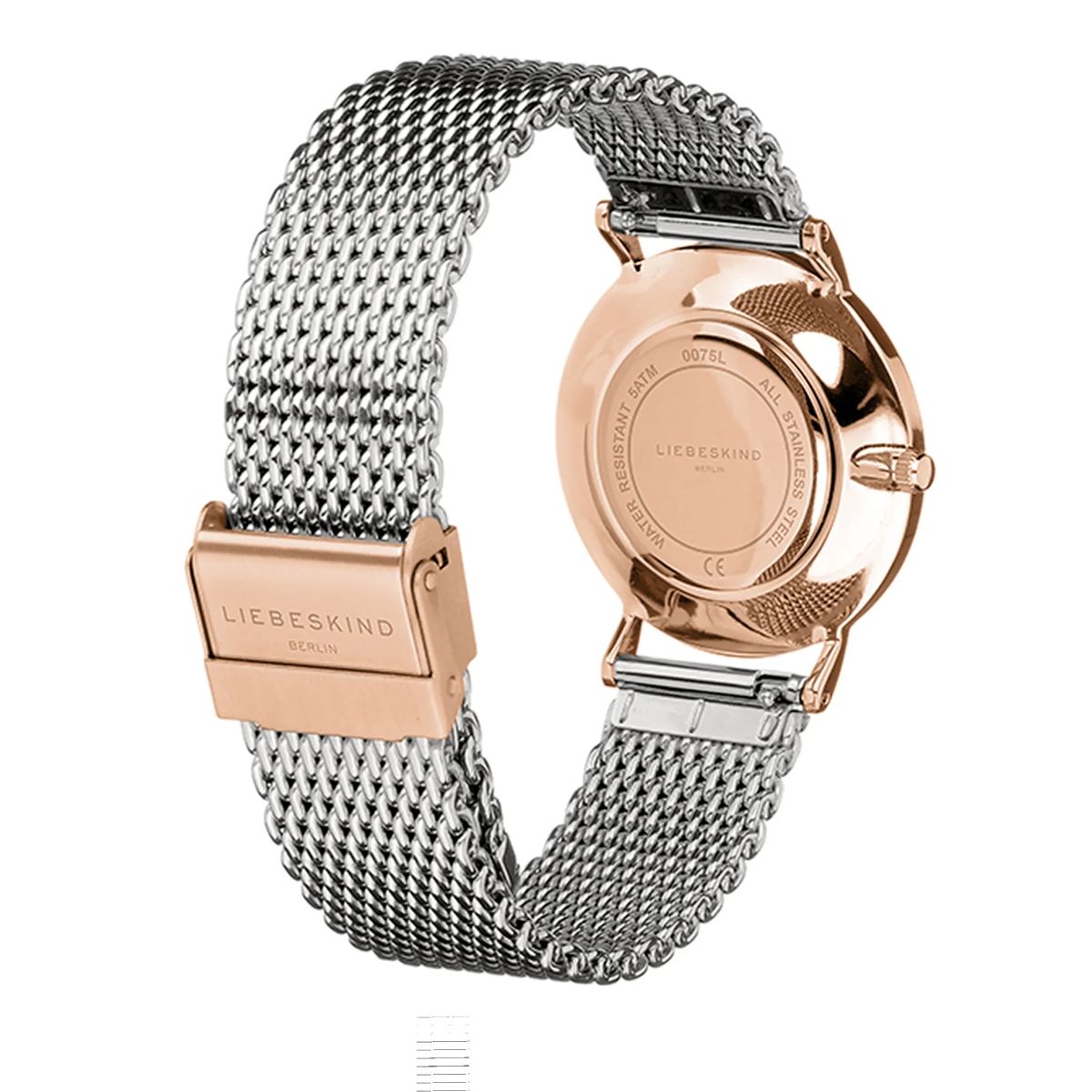 Analog-Uhr aus Edelstahl-Mesh