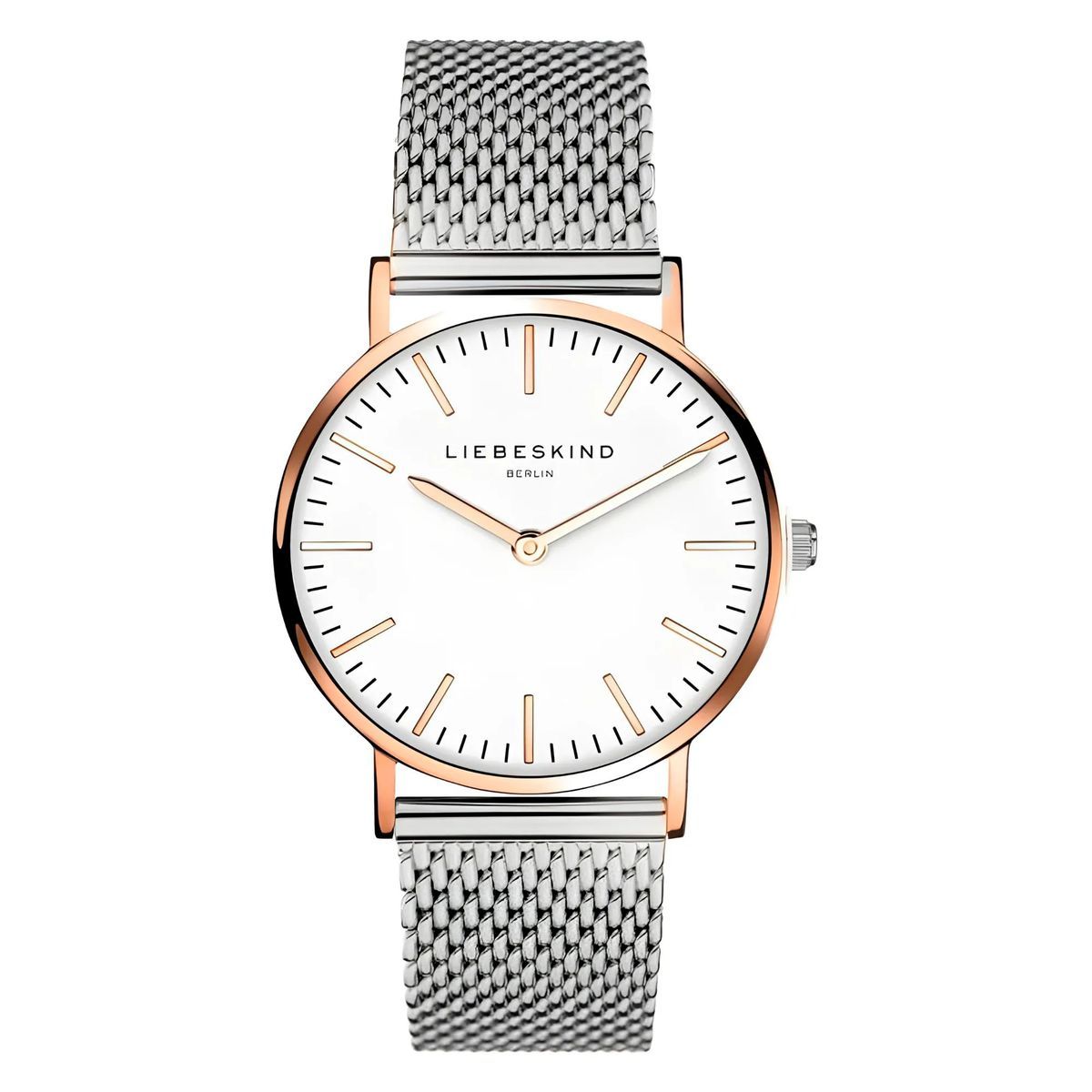 Analog-Uhr aus Edelstahl-Mesh