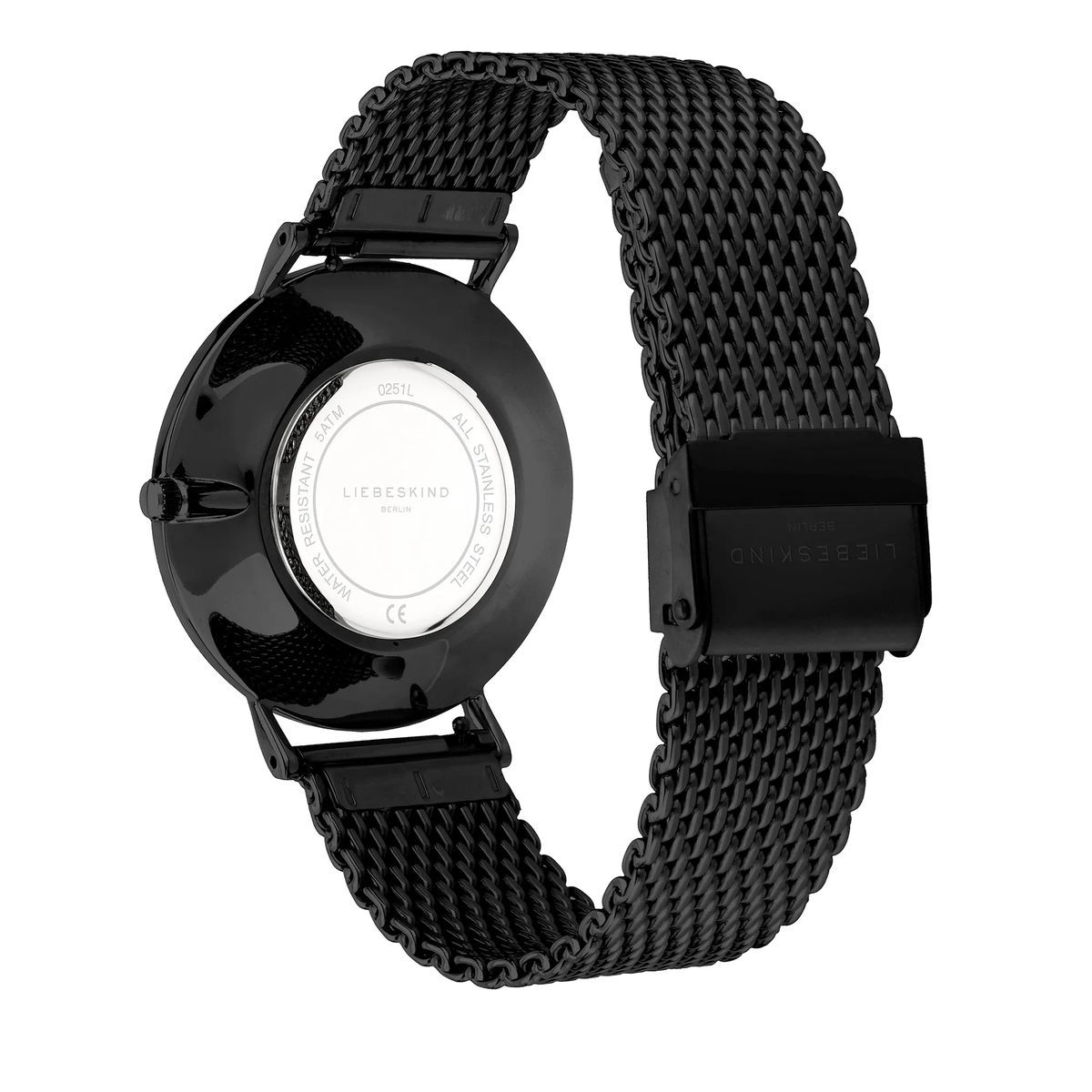 Minimalistische schwarze Mesh-Armbanduhr