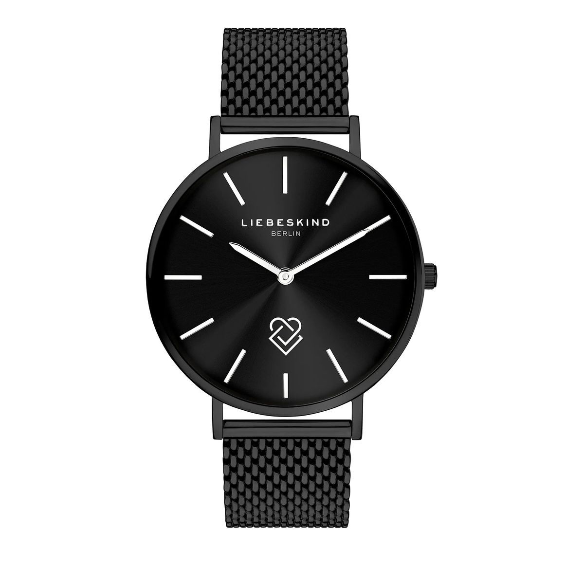 Minimalistische schwarze Mesh-Armbanduhr