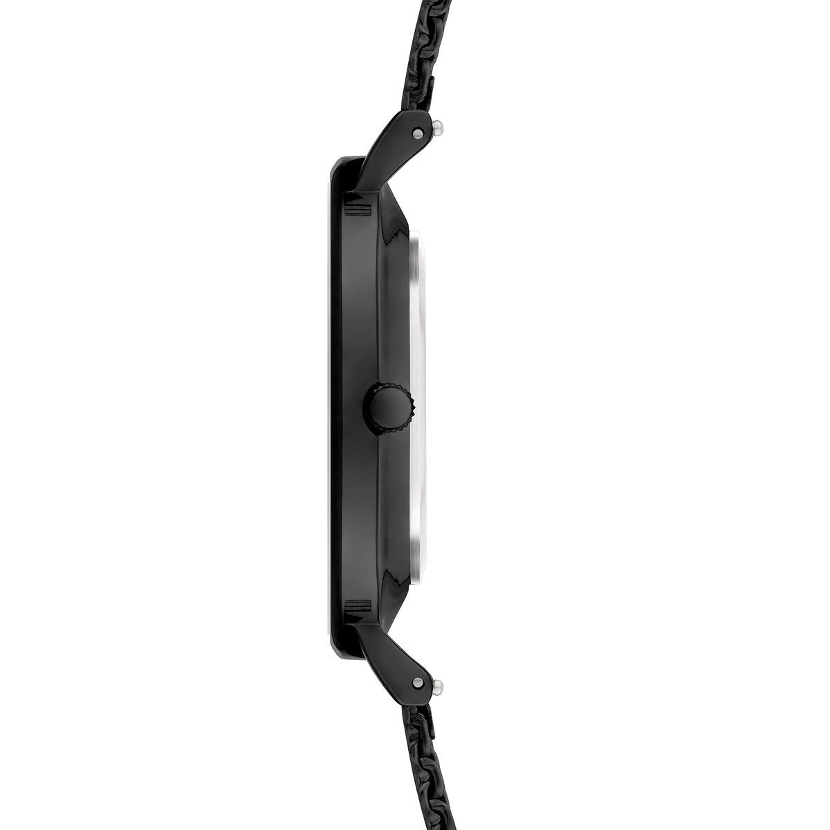 Minimalistische schwarze Mesh-Armbanduhr