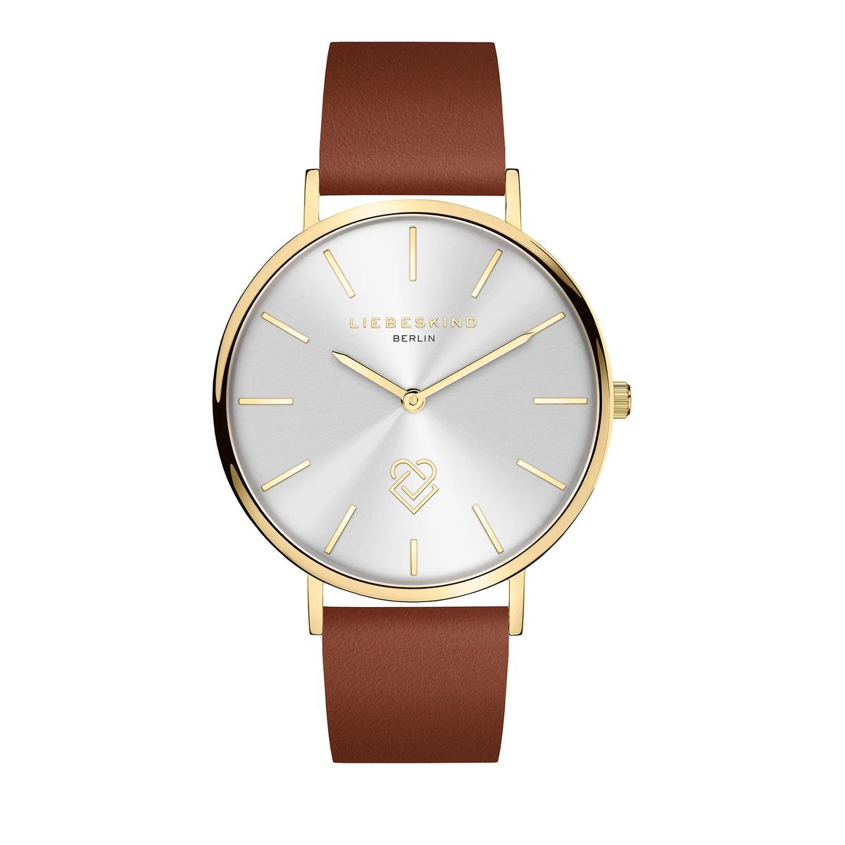 Minimalistische Damenuhr mit Lederarmband