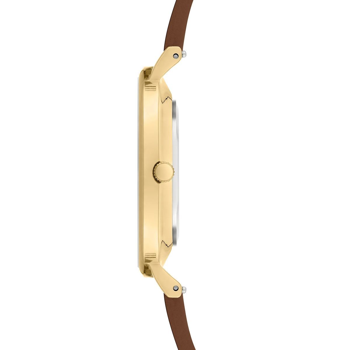 Minimalistische Damenuhr mit Lederarmband