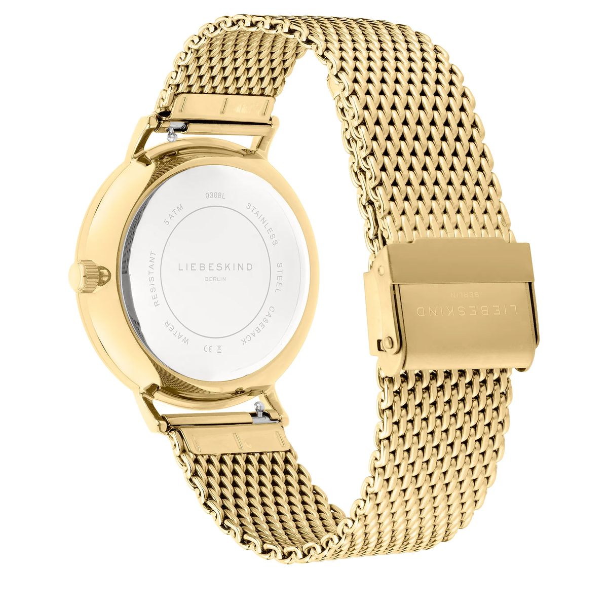 Multifunktionsuhr mit goldfarbenem Mesh-Armband