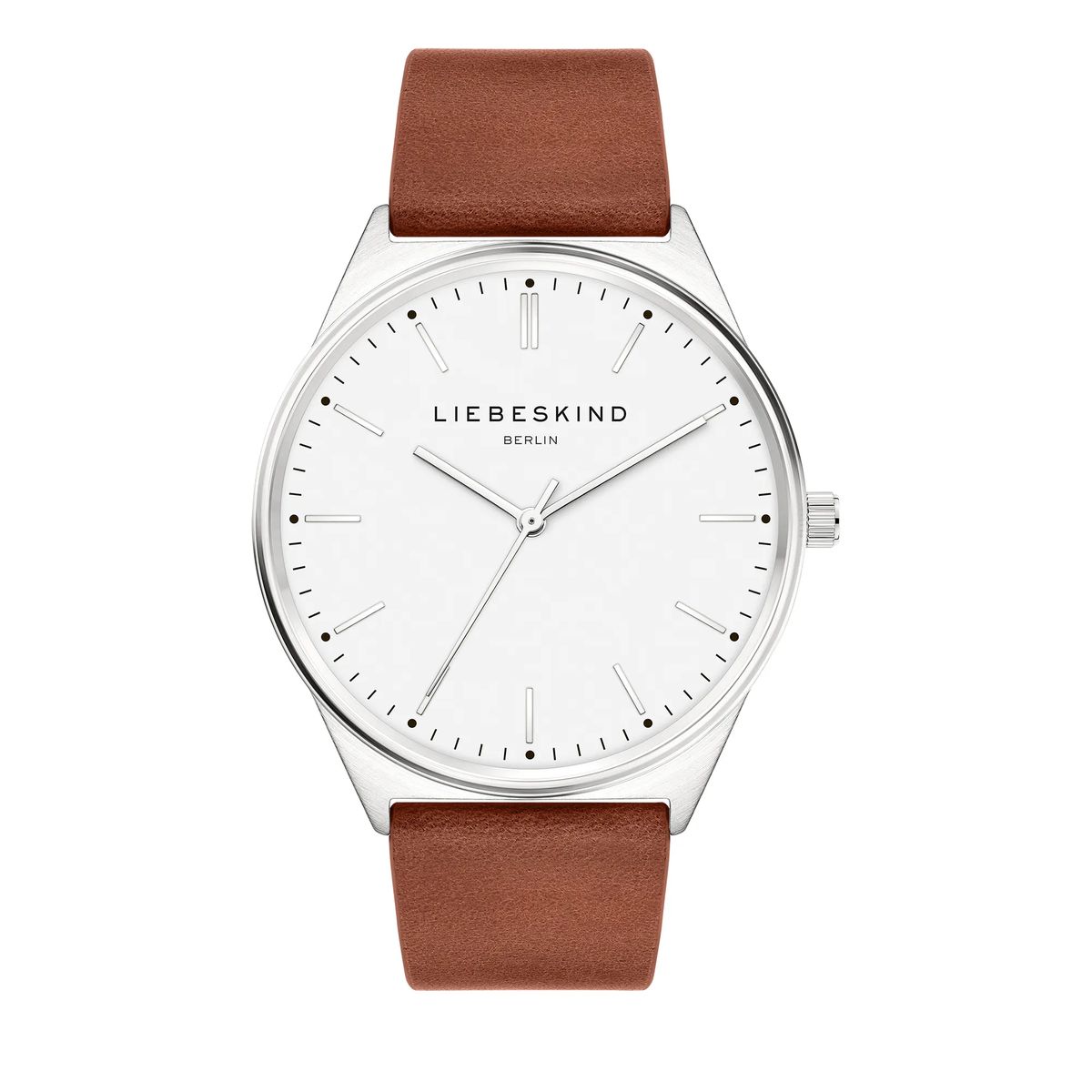 Klassische Edelstahluhr mit Lederarmband