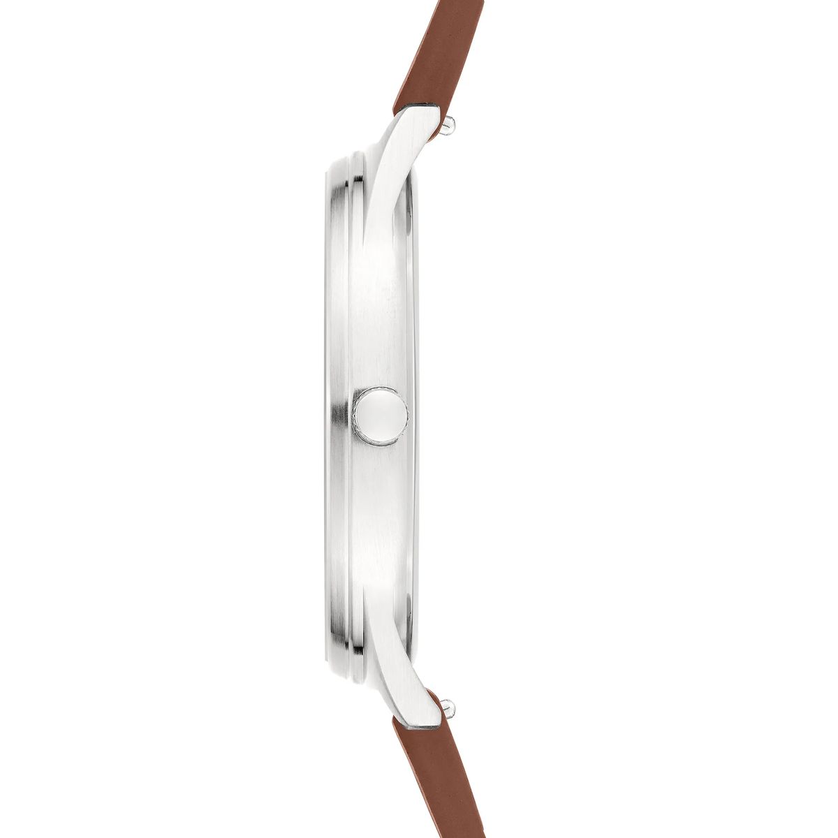 Klassische Edelstahluhr mit Lederarmband