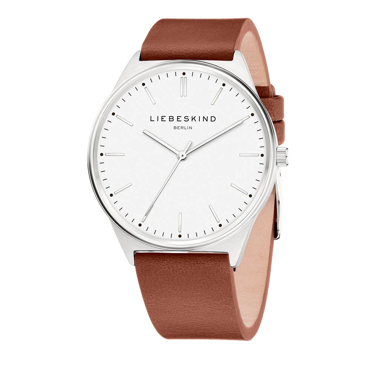 Klassische Edelstahluhr mit Lederarmband