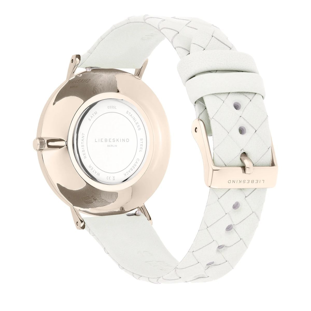 Minimalistische Roségolduhr mit Weißem Armband