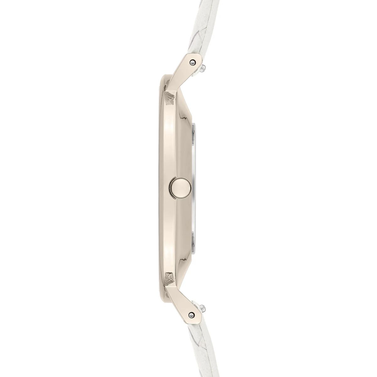 Minimalistische Roségolduhr mit Weißem Armband