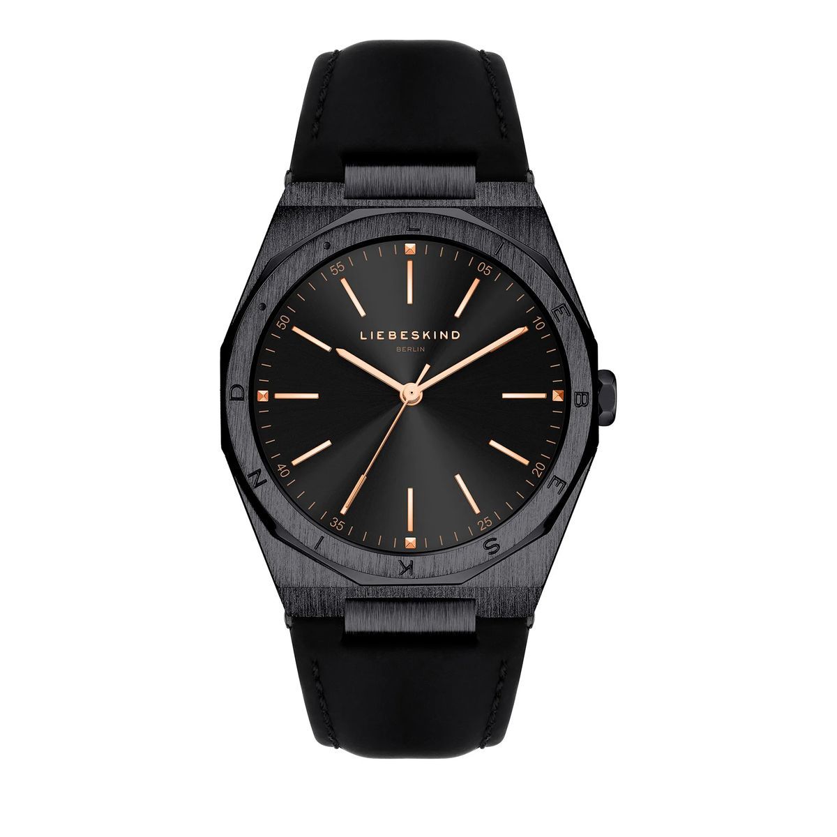 Schwarze Klassische Minimalistische Unisex-Uhr