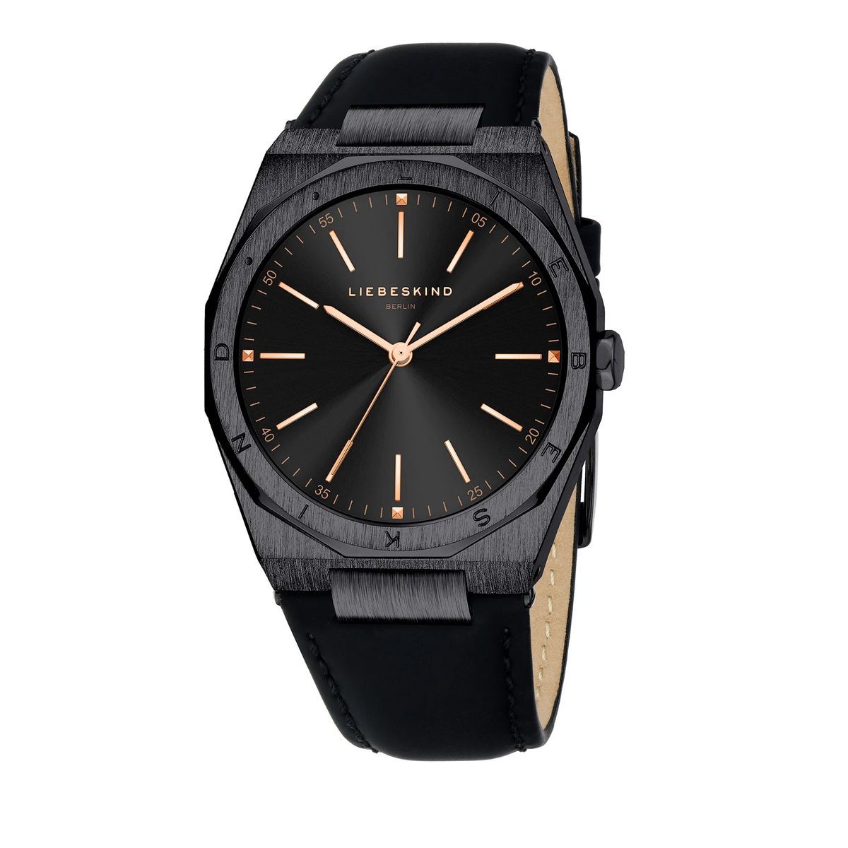 Schwarze Klassische Minimalistische Unisex-Uhr