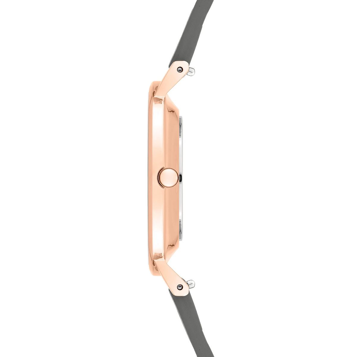Minimalistische graue Leder Damenuhr