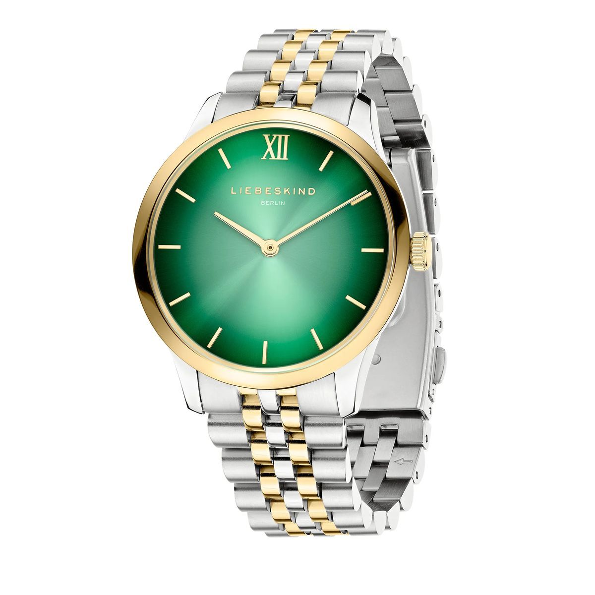 Grün Zifferblatt Edelstahl Uhr