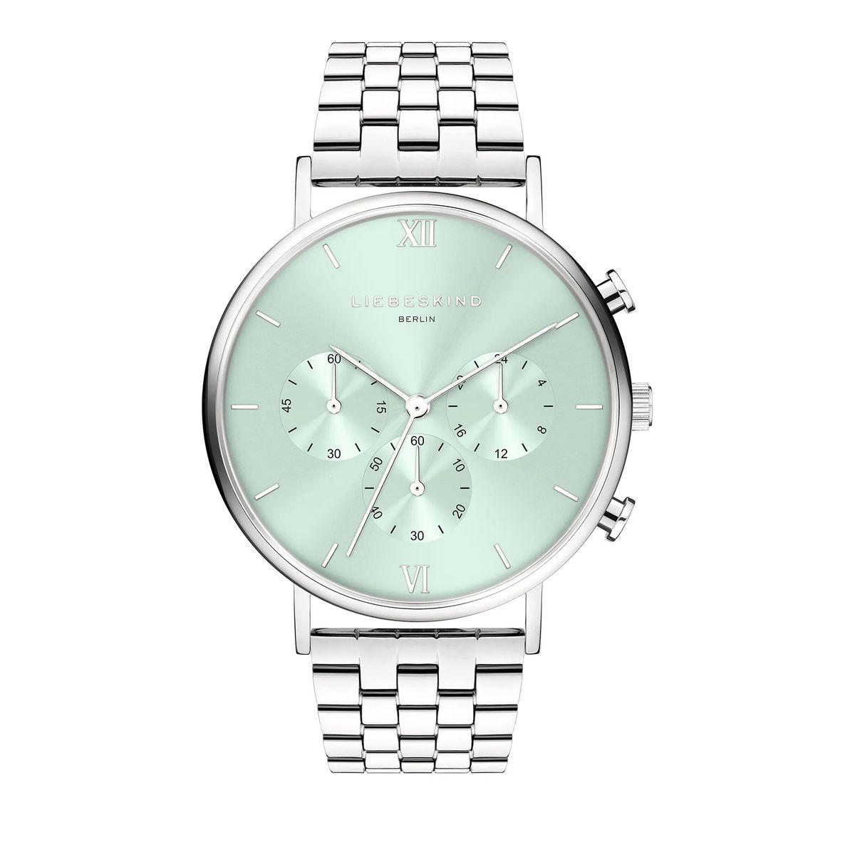 Elegante silberne Chronographen-Uhr