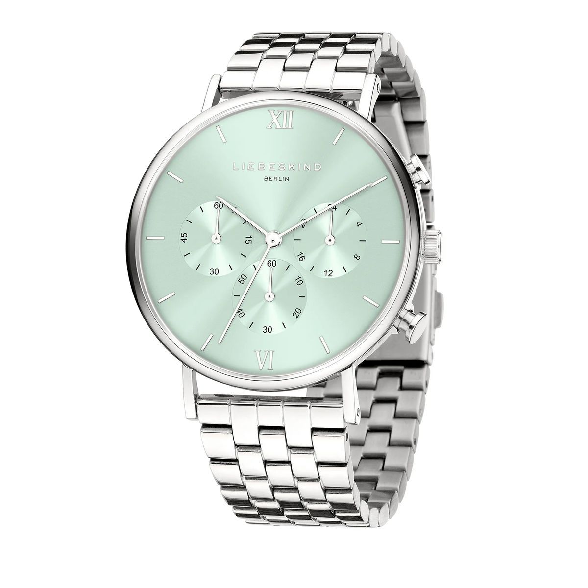 Elegante silberne Chronographen-Uhr