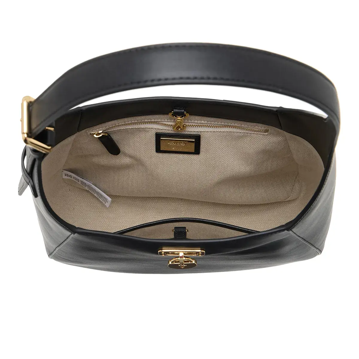 Schwarze Schultertasche aus Leder