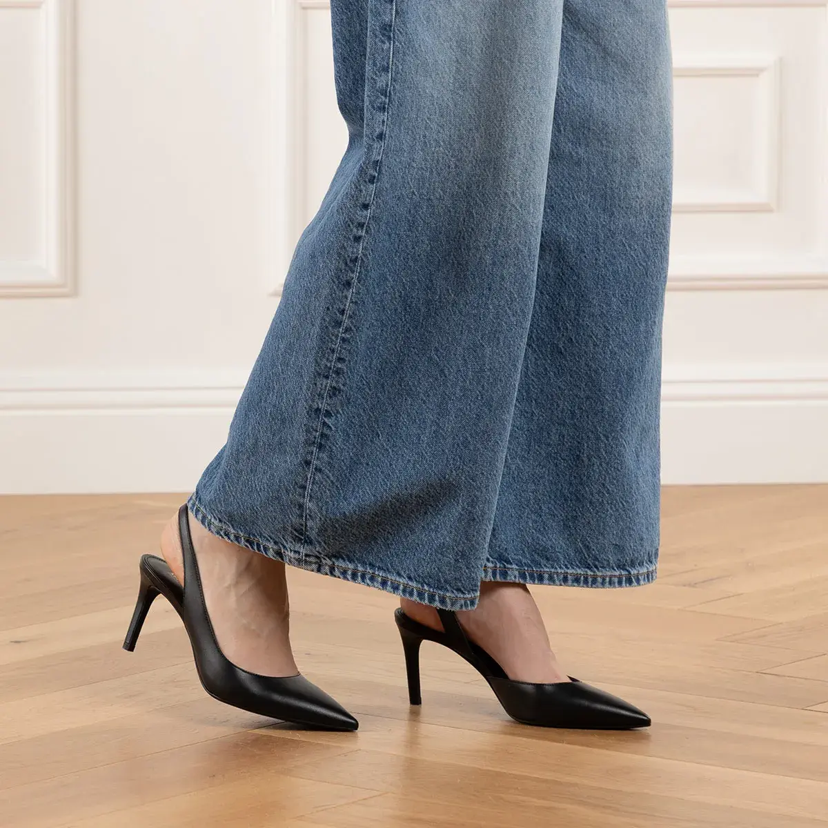 Slingpumps mit spitzer Zehenpartie